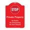 Signmission Private Property No Outlet No Trespassing Or Turn Around W/ StopAluminum Sign, 24" H, RW-1824-9917 A-DES-RW-1824-9917 - alternate 1